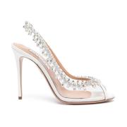 Aquazzura Sandaler Temptation Crystal 105 White, Dam