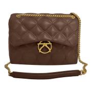 Kocca Vadderad väska med kedja crossbody rem Brown, Dam