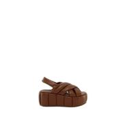 THEMOIRè Flat Sandals Brown, Dam