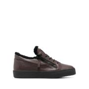 Giuseppe Zanotti Elegant Brun Stängda Platta Sneakers Brown, Herr