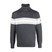 Paul & Shark Stickad Turtlenecktröja i ull Gray, Herr