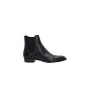 Saint Laurent Svarta Läder Chelsea Boots Black, Herr