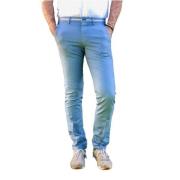 Mason's Slim Fit Bomullsbyxor med Satin Midjeband Blue, Herr