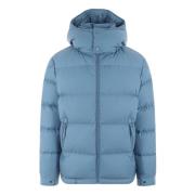 Moncler Blå Quiltad Jacka med Bokstavstryck Blue, Herr