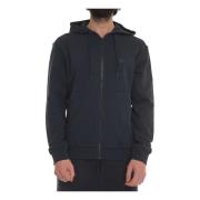 Boss Zetalky Zip Hoodie Sweatshirt Blue, Herr