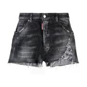 Dsquared2 Svarta Denim Shorts för Moderna Kvinnor Black, Dam