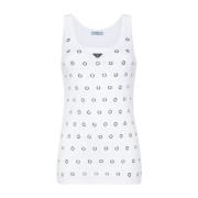 Prada Sleeveless Tops White, Dam