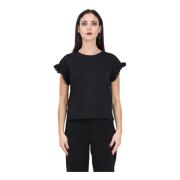 Only Svart Broderad T-shirt Black, Dam