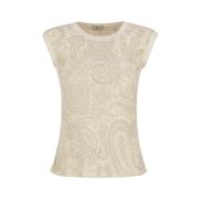 Etro Sleeveless Tops Beige, Dam