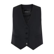 Federica Tosi Svart Gilet Jackor Black, Dam