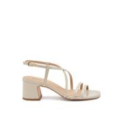 Frau Stilig Patent Sandal Beige, Dam