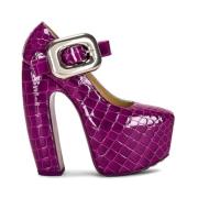 Bottega Veneta Klassisk Läder Sandal Purple, Dam