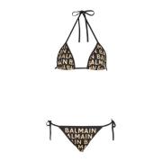 Balmain Triangle Bikini Black, Dam