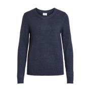 Vila Round-neck Knitwear Blue, Dam