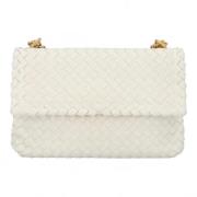 Bottega Veneta Vintage Pre-owned Laeder crossbodyvskor White, Dam