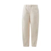 Emporio Armani Ivory Loose Fit Straight Jeans White, Herr