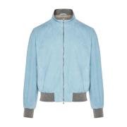 Barba Bomber Jackets Blue, Herr