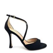 Roberto Festa Svart Satinsandal 9cm Klack Black, Dam