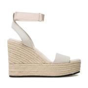 Calvin Klein Multifärgade Läder Espadrillos Sandaler White, Dam