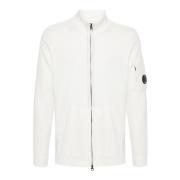 C.p. Company Vit Bomull Zip Cardigan White, Herr