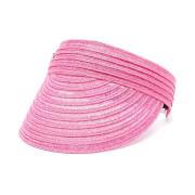 Borsalino Rosa Hamp Flätat Design Hatt Pink, Dam