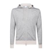 Eleventy Merino Silke Huva Full Zip Tröja Gray, Herr