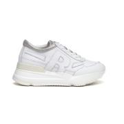 Rucoline Vita lädersneakers med silverinsatser White, Dam