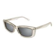 Saint Laurent Curved Cat-Eye Solglasögon Beige, Dam