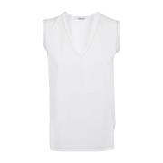 Kangra Sleeveless Tops White, Dam