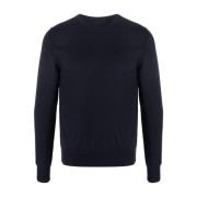 Maison Margiela Blå Cashmere Crew-Neck Sweater Blue, Herr