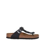 Birkenstock Gizeh Oiled Leather Sandaler Black, Dam