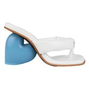 Yume Yume Vit Blå Klackmules Sandal White, Dam