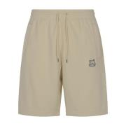 Maison Kitsuné Modig Räv Huvud Patch Jog Shorts Beige, Herr