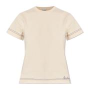 Burberry T-shirt med logotyp Beige, Dam