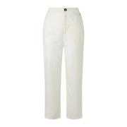 Pepe Jeans Straight Trousers White, Dam