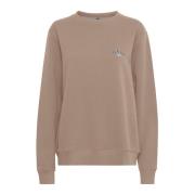 Ball Mjuk och Mysig Sweatshirt med Broderad Detalj Brown, Dam