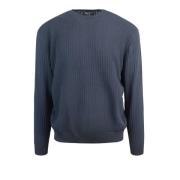 Emporio Armani Blå Crew Neck Bomullströja Blue, Herr