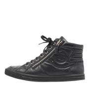 Chanel Vintage Pre-owned Laeder sneakers Black, Dam