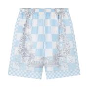 Versace Lyxiga Sidens Strand Shorts Multicolor, Herr