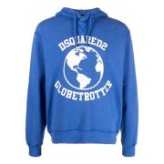 Dsquared2 Blå Regular Fit Hoodie Sweatshirt Blue, Herr