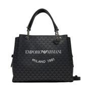 Emporio Armani Stilren Handväska med Magnetlås Black, Dam