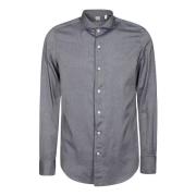 Finamore Slim Fit Bomullstwill Skjorta Blue, Herr