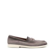 Santoni Grå Mocka Slip-On Sneakers Gray, Herr