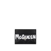 Alexander McQueen Snygg Läderkorthållare Black, Dam