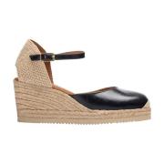 Unisa Casual Svart Läder Espadrillos Black, Dam