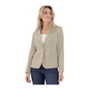 2-Biz Sand Blazer Polyester/Elastane Beige, Dam