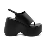 Vic Matié Svart Nappa Läder Flip-Flops Black, Dam