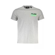Plein Sport Grå Bomull T-Shirt, Kort Ärm, Crew Neck, Tryck, Logo Gray,...