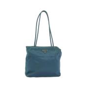 Prada Vintage Pre-owned Nylon prada-vskor Blue, Dam