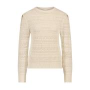 Jane Lushka Round-neck Knitwear Beige, Dam